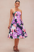Hattie Floral Midi Dress - Pink/combo