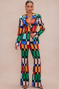 Julia Blazer Suit Set - Multi Color