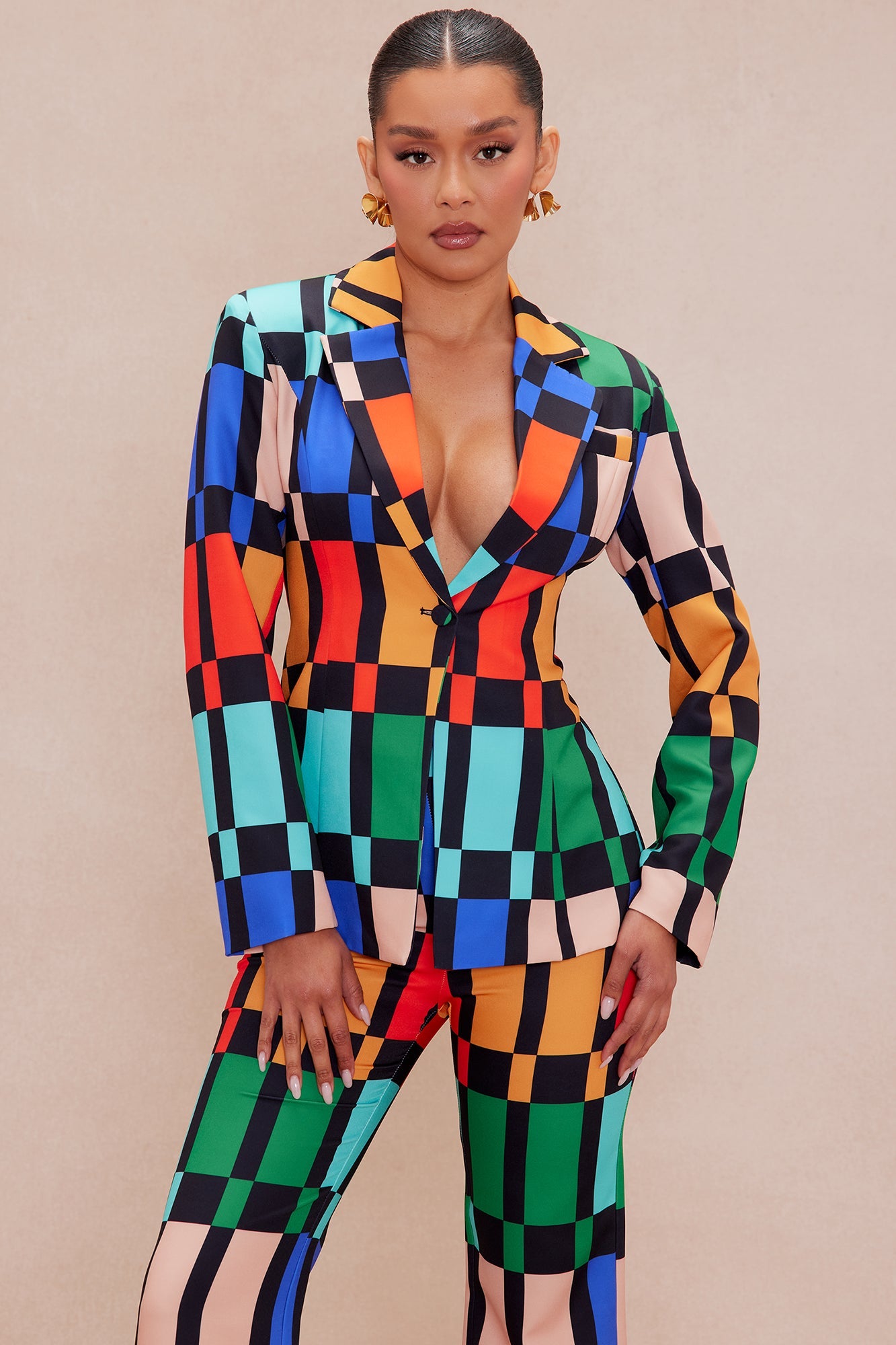 Julia Blazer Suit Set - Multi Color