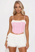 Pretty Girl Gingham Top - Pink/combo