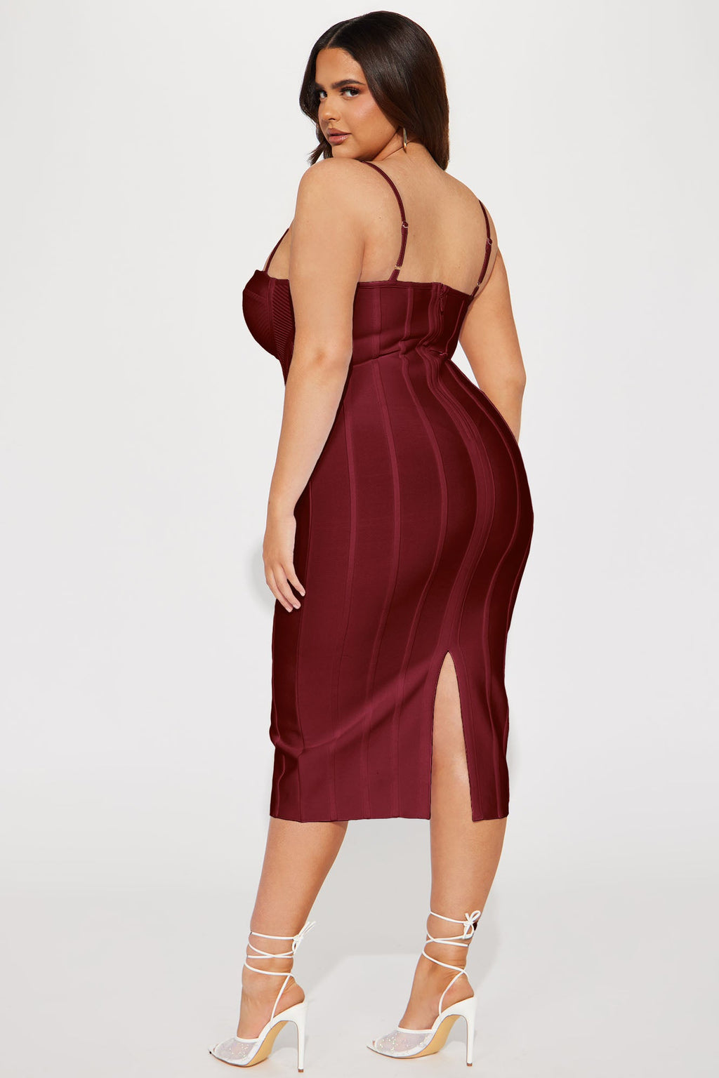Victoria Bandage Midi Dress - Wine