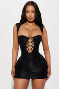 Liliana Lace Micro Mini Dress - Black
