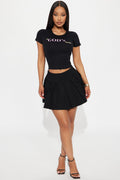 Pretty In This Pleated Mini Skirt - Black