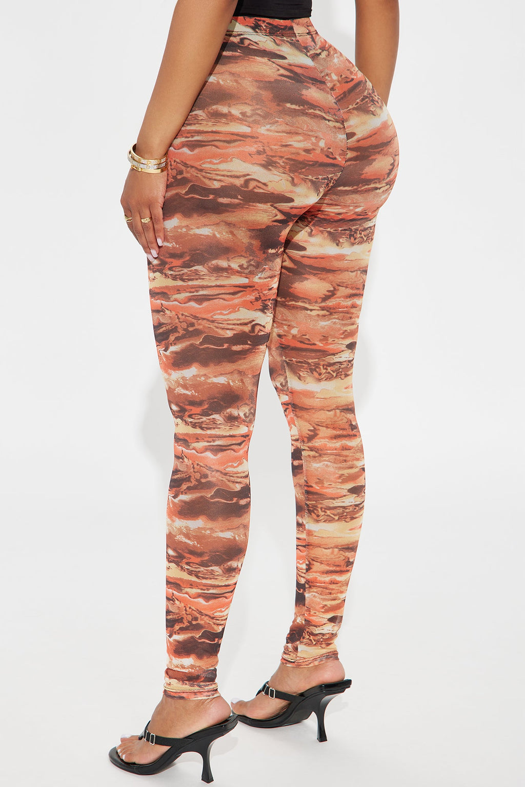 Amara Mesh Legging - Orange/combo