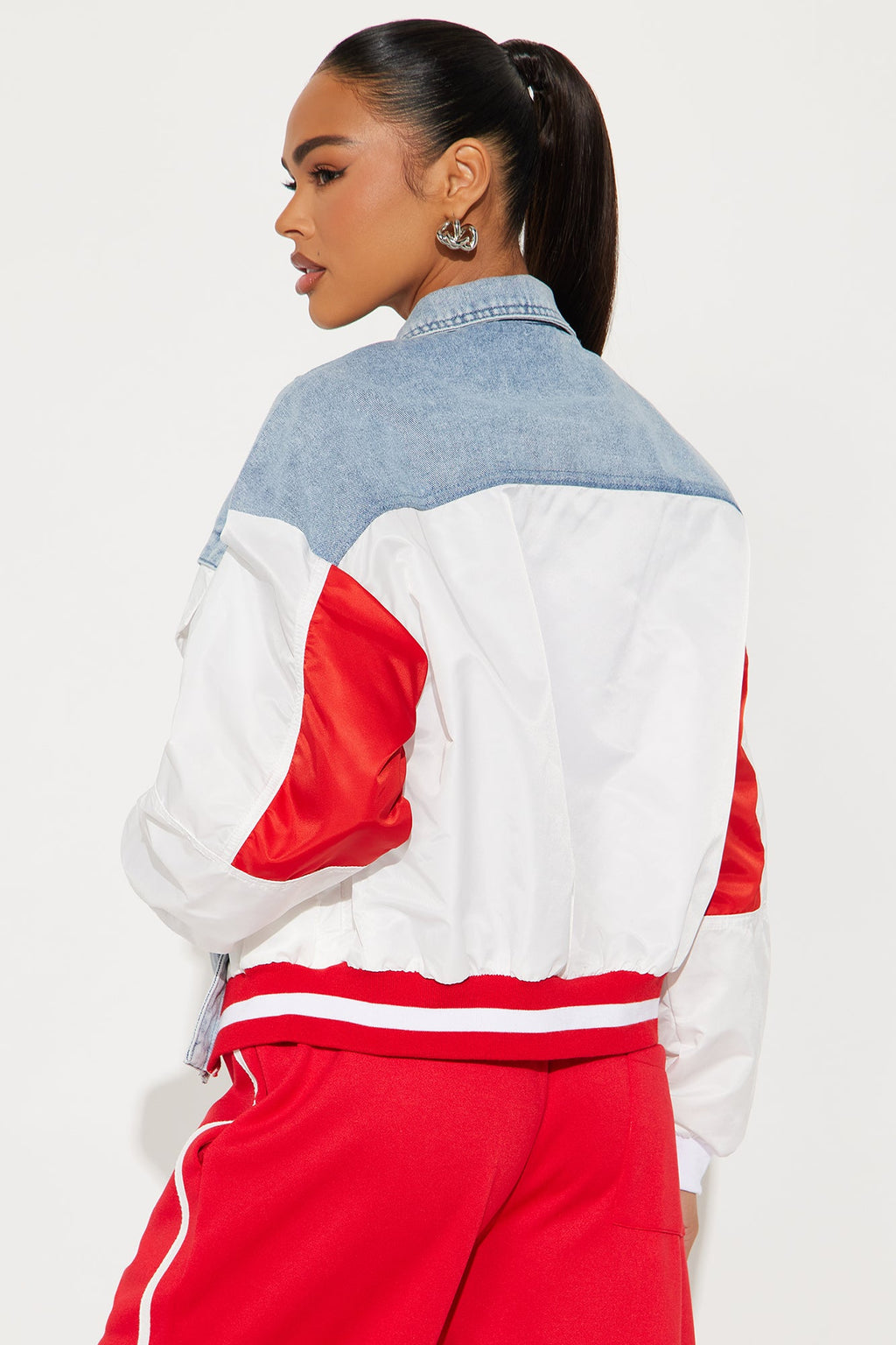 Got The Spirit Mix Media Jacket - Medium Wash