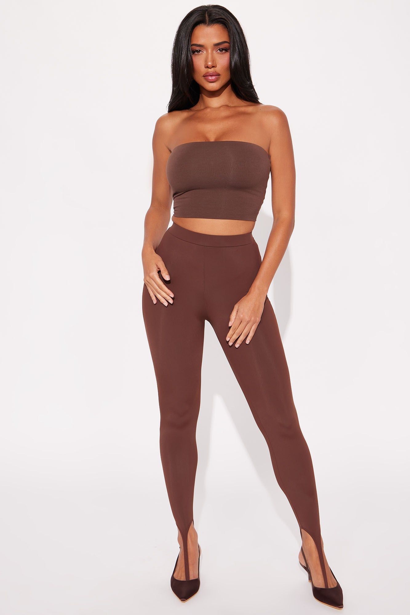 Kamryn High Rise Stirrup Legging - Chocolate