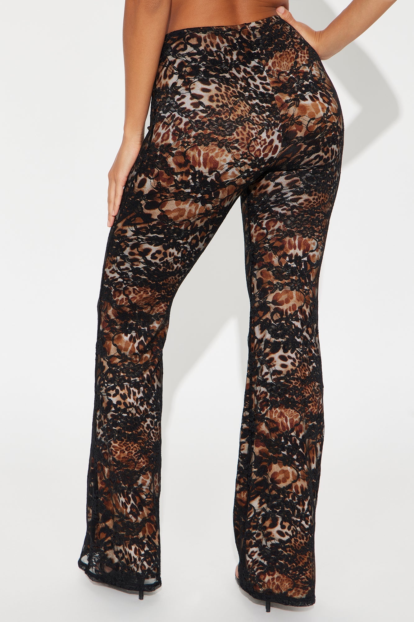 Wild Side Lace Flare Pant - Black/combo