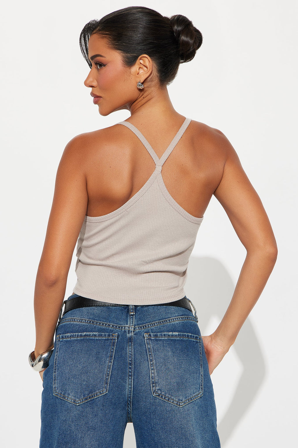 Rosalind Racerback Cami Top - Taupe