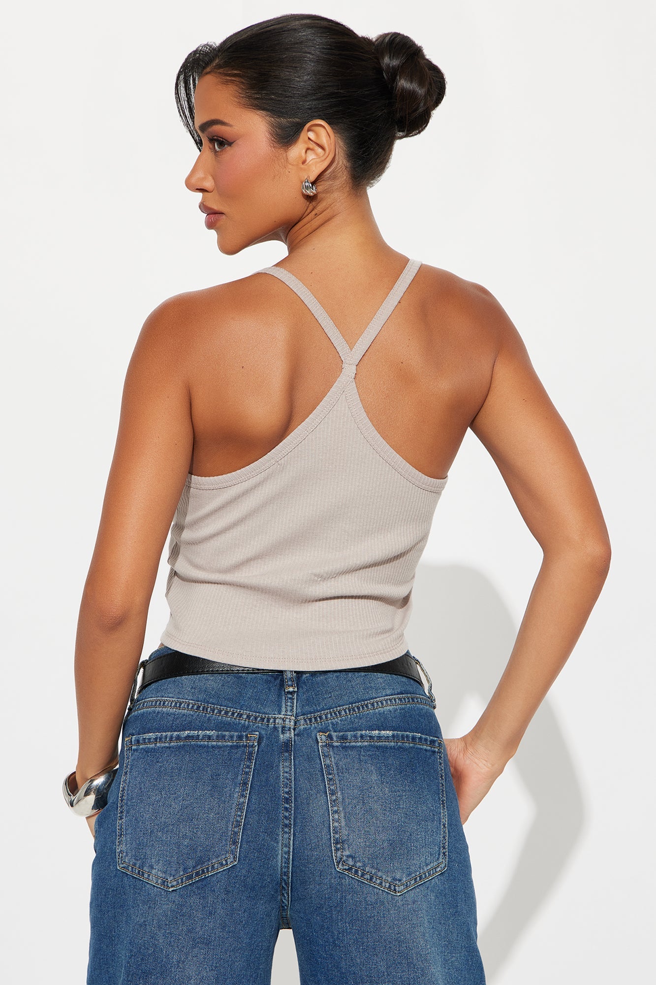 Rosalind Racerback Cami Top - Taupe