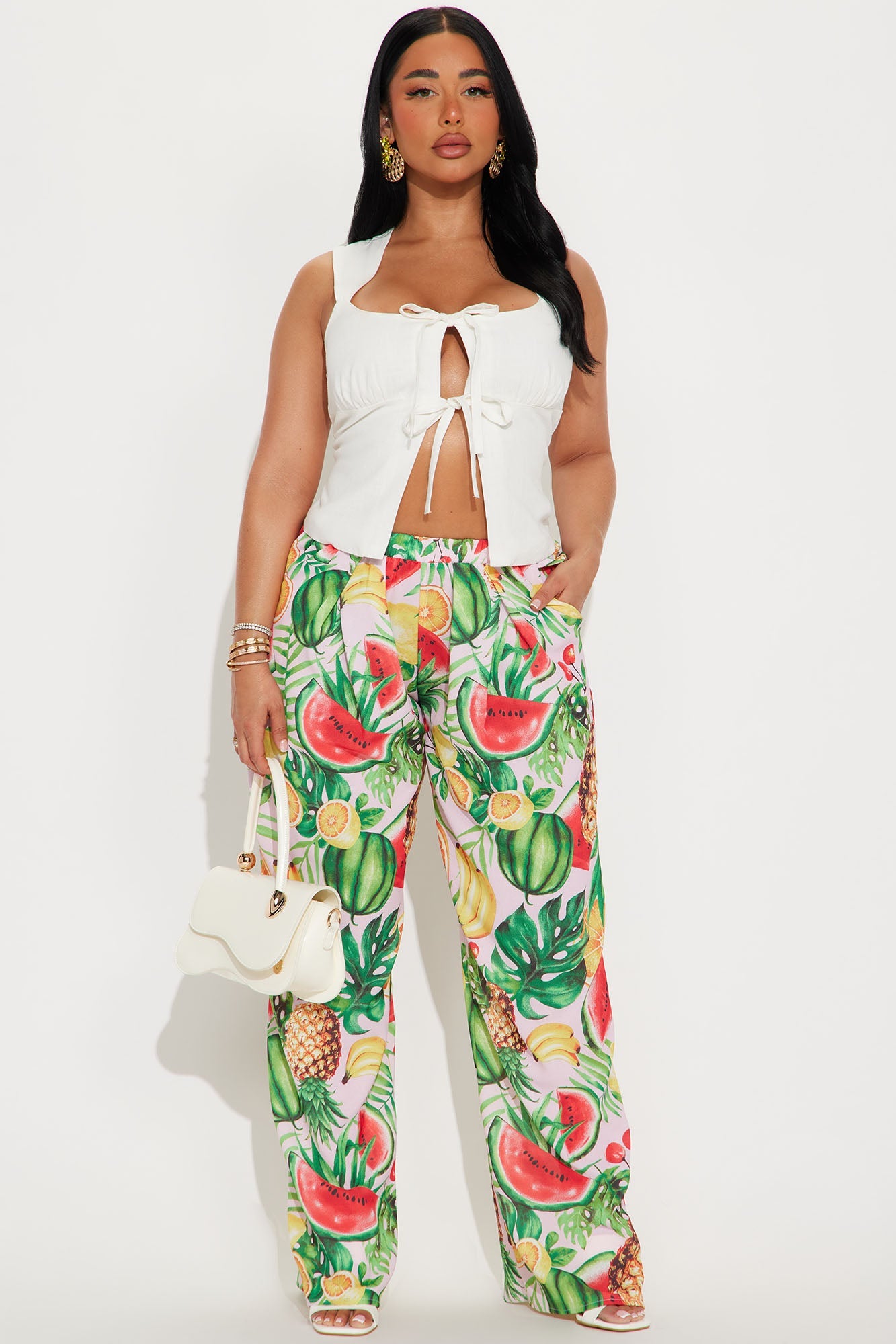 Juicier Times Fruit Wide Leg Pants - Pink/combo