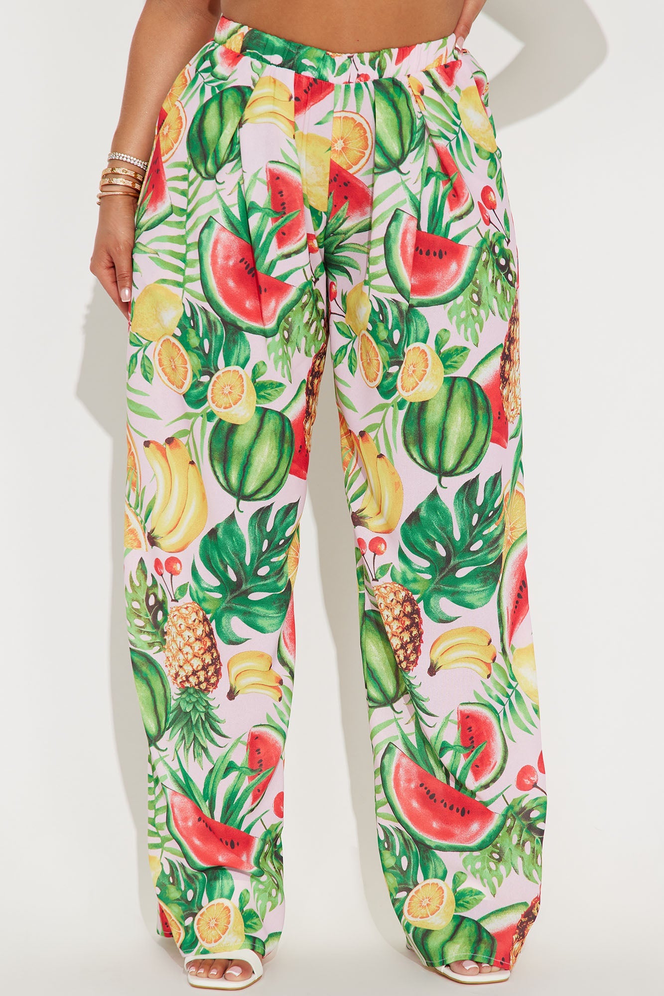 Juicier Times Fruit Wide Leg Pants - Pink/combo