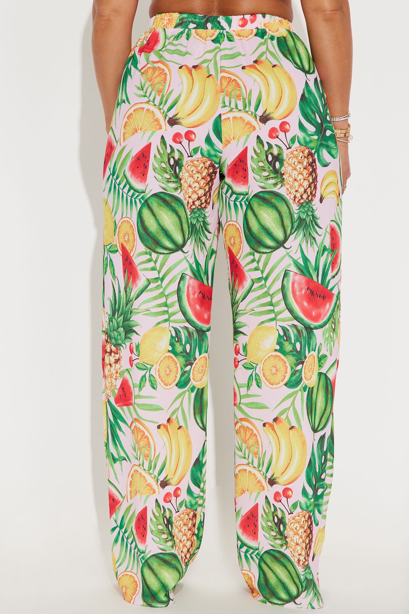 Juicier Times Fruit Wide Leg Pants - Pink/combo