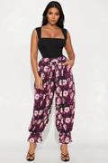 All Your Desires Floral Cropped Crepe Jogger Pant - Multi Color