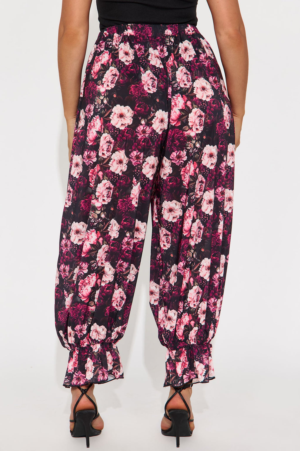 All Your Desires Floral Cropped Crepe Jogger Pant - Multi Color