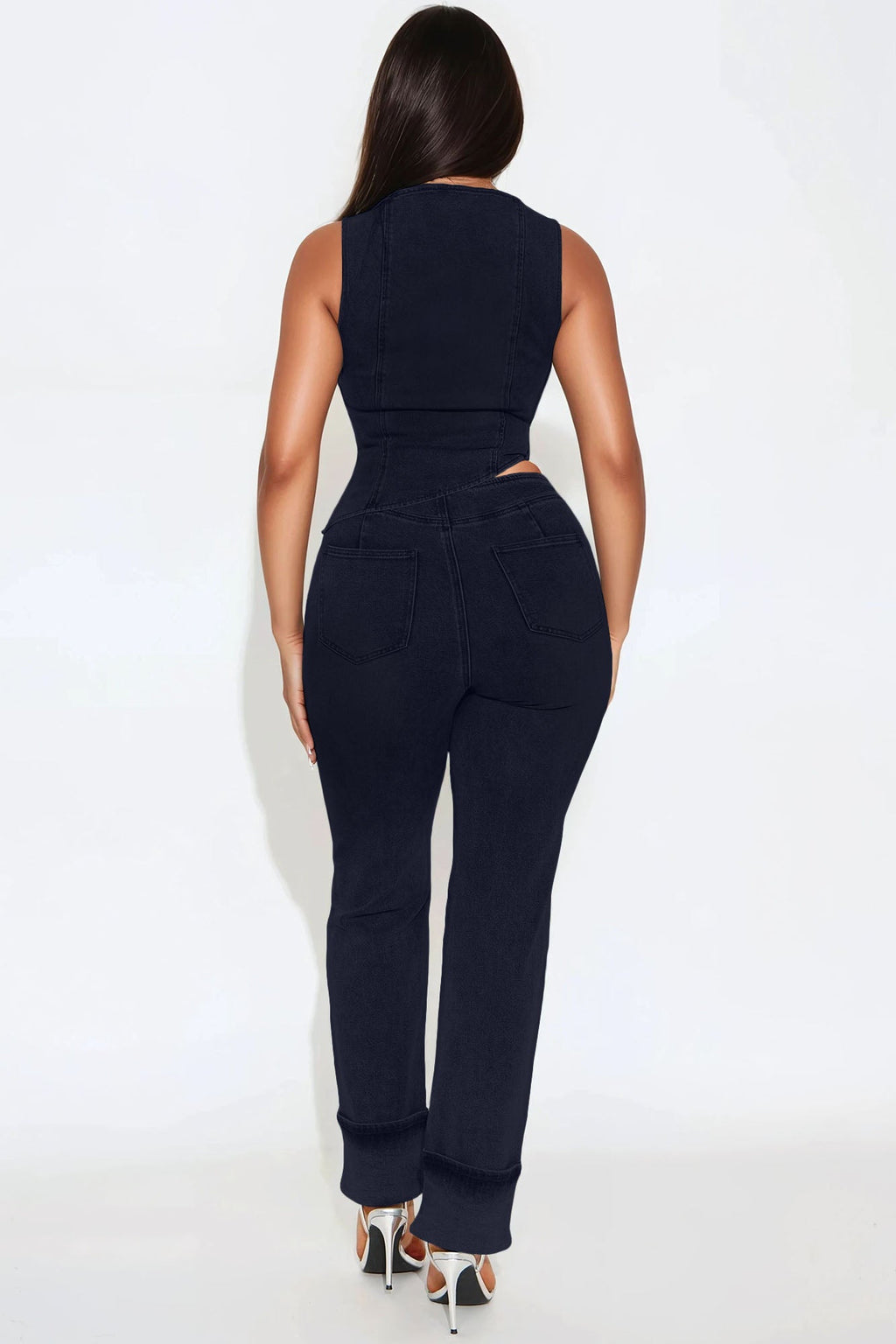 Alana Denim Pant Set - Dark Denim
