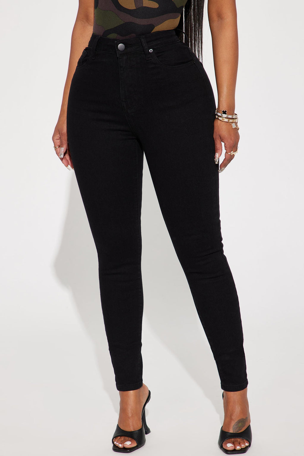 Harper High Rise Stretch Skinny Jeans - Black