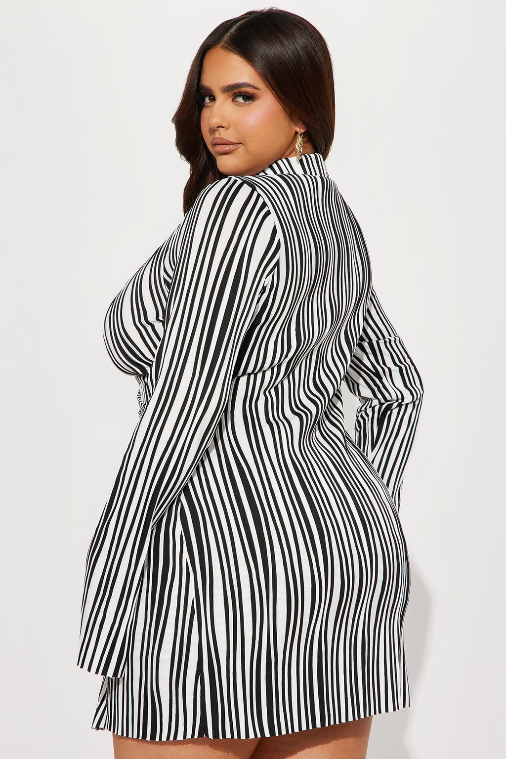 Dizzy You Up Striped Skirt Set - White/Black