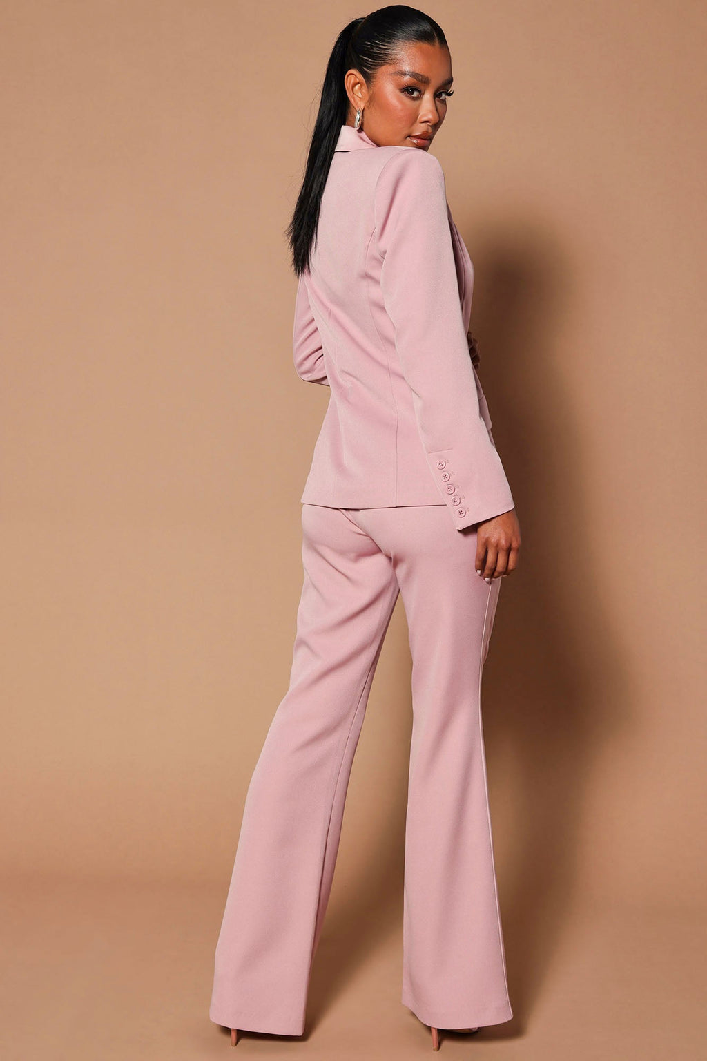 Jasmina Tuxedo Suit Set - Mauve