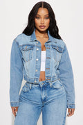 Out Of Time Denim Bomber Jacket - Light Wash