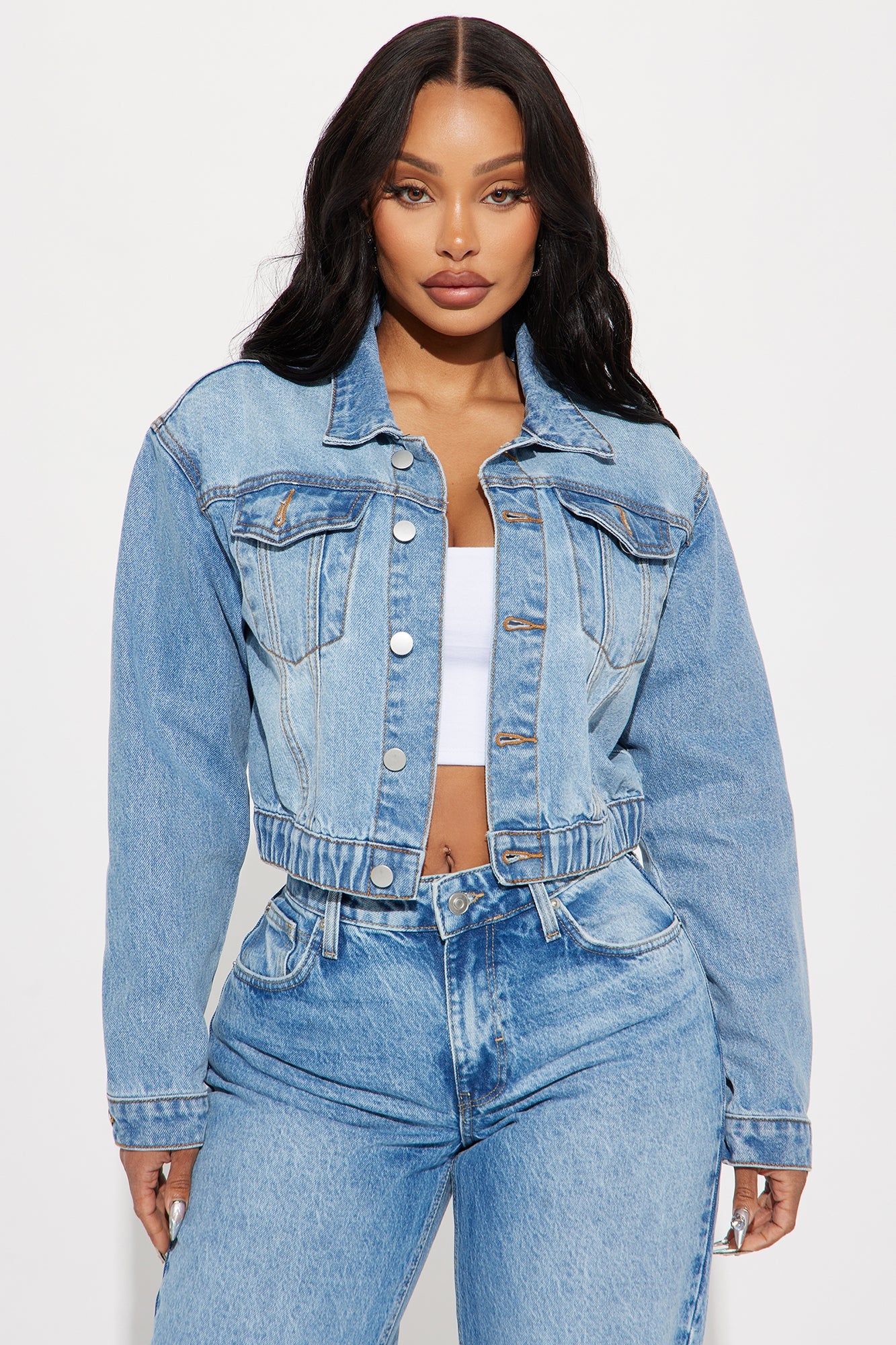 Out Of Time Denim Bomber Jacket - Light Wash