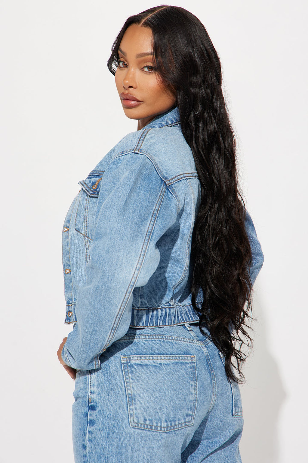 Out Of Time Denim Bomber Jacket - Light Wash