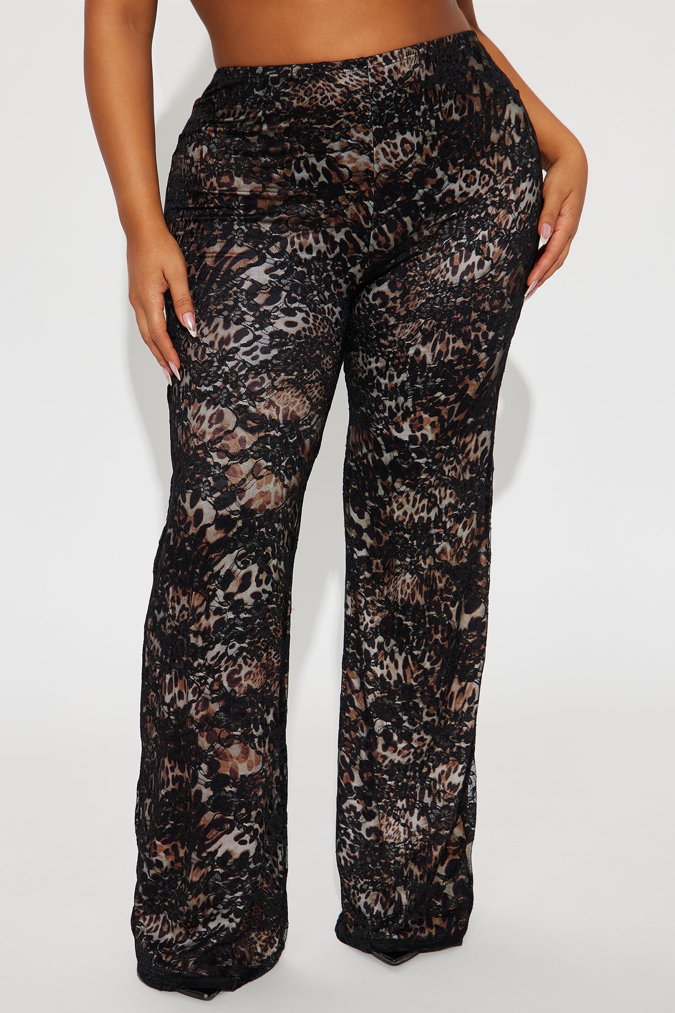 Wild Side Lace Flare Pant - Black/combo