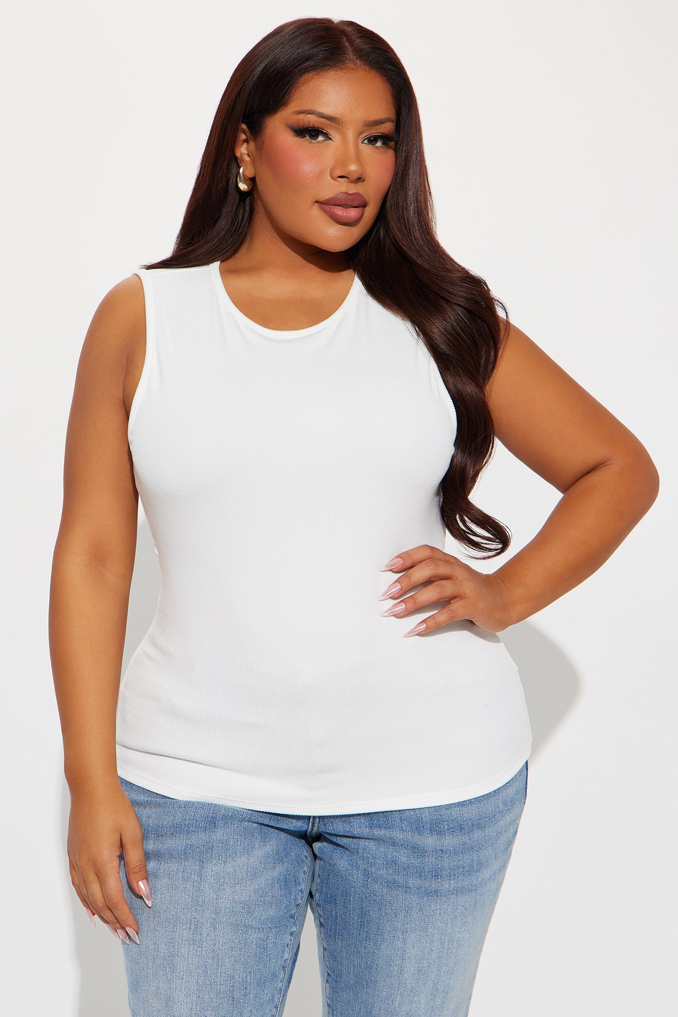 Erica Ribbed Cut Out Top - Off White