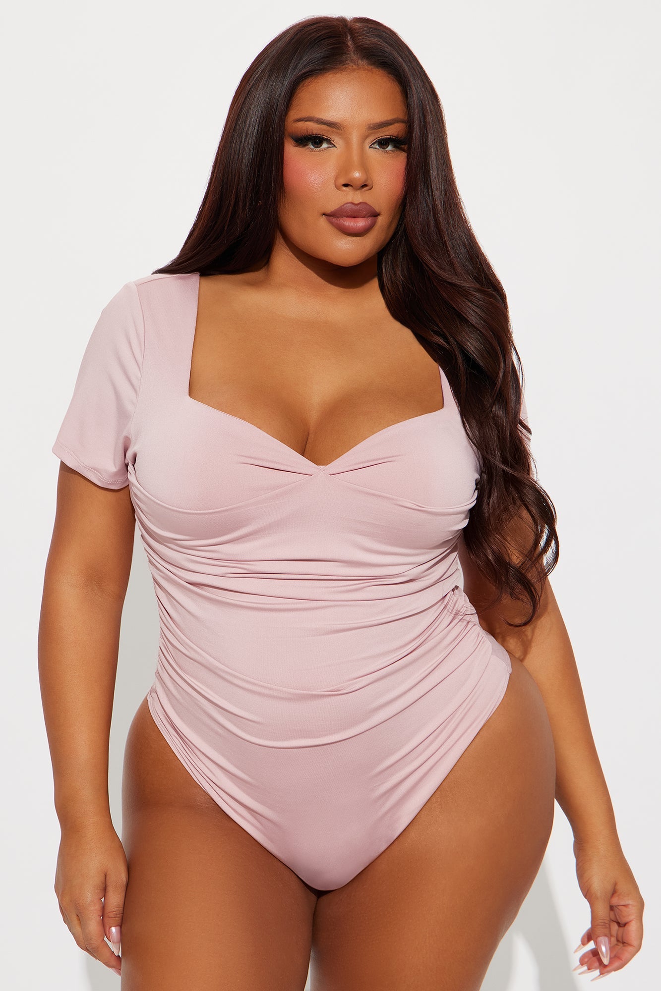 Genevieve Short Sleeve Bodysuit - Pink