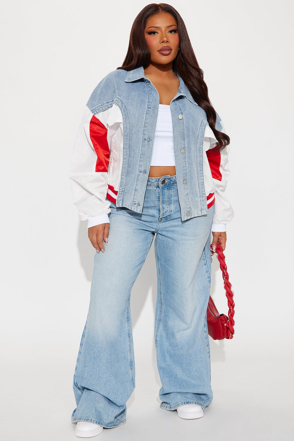 Got The Spirit Mix Media Jacket - Medium Wash