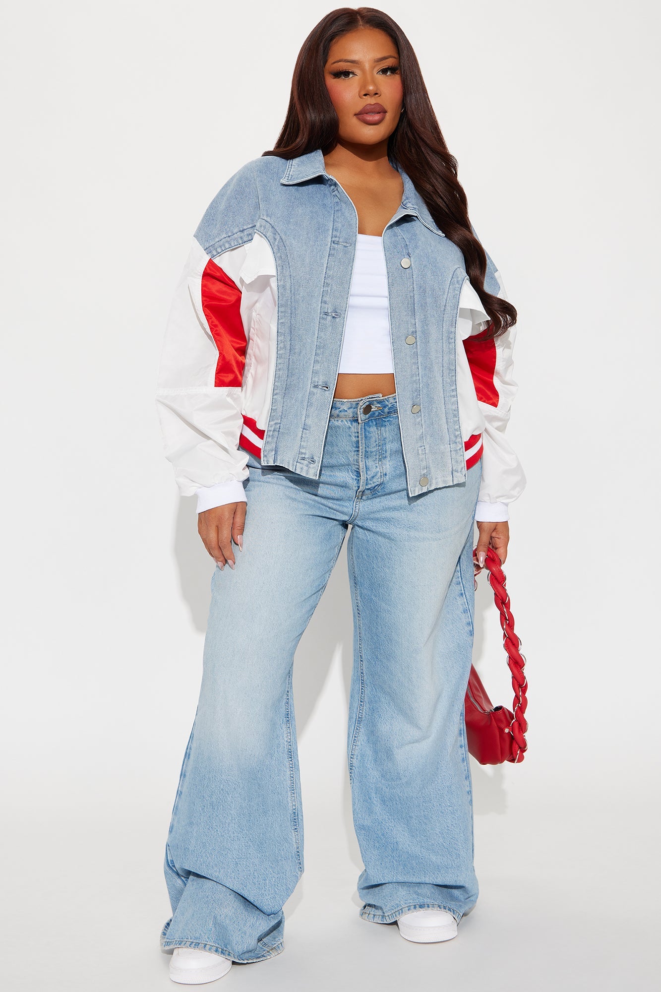 Got The Spirit Mix Media Jacket - Medium Wash