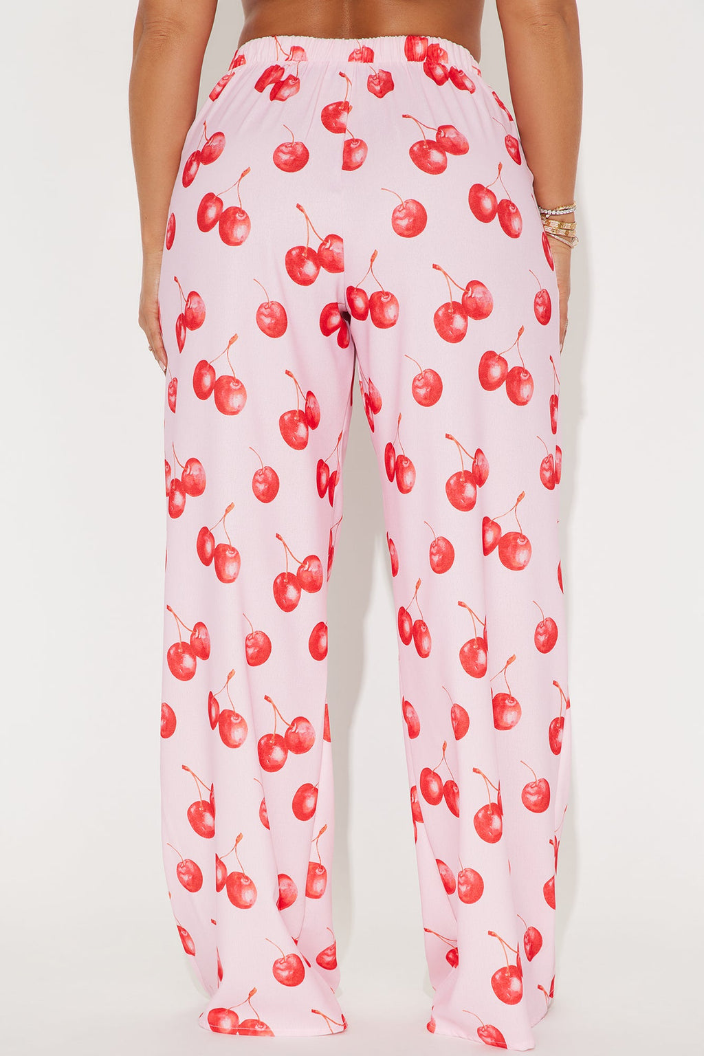 Sweet Like Cherry Wide Leg Pants - Pink/combo