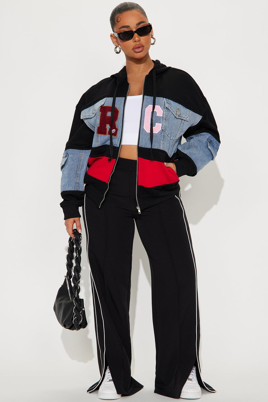 Street Smart Mix Media Jacket - Black/combo