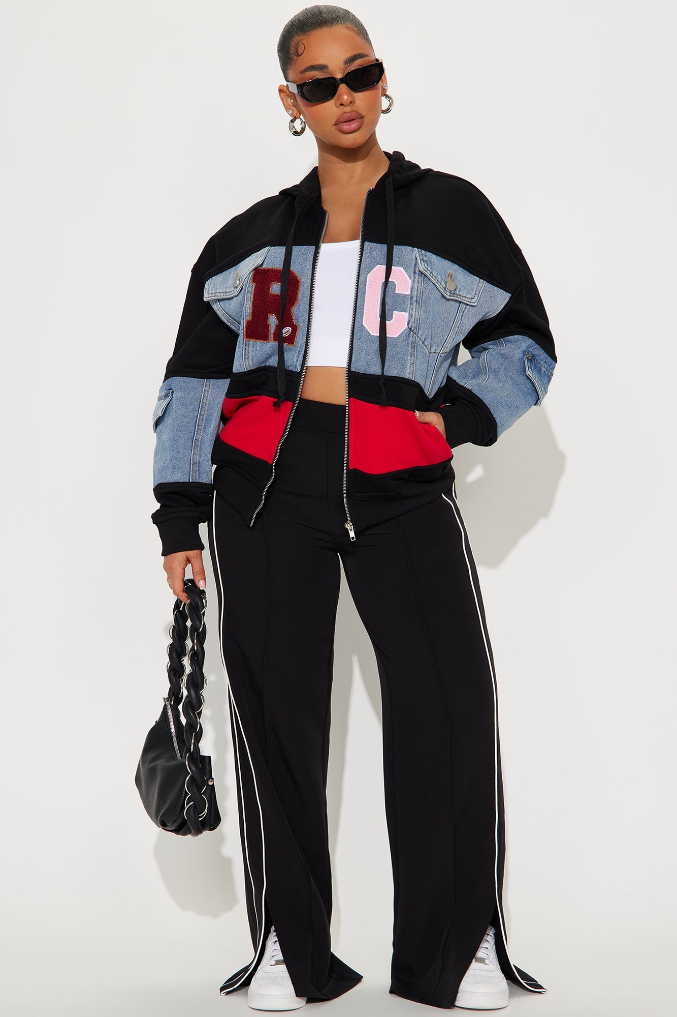 Street Smart Mix Media Jacket - Black/combo