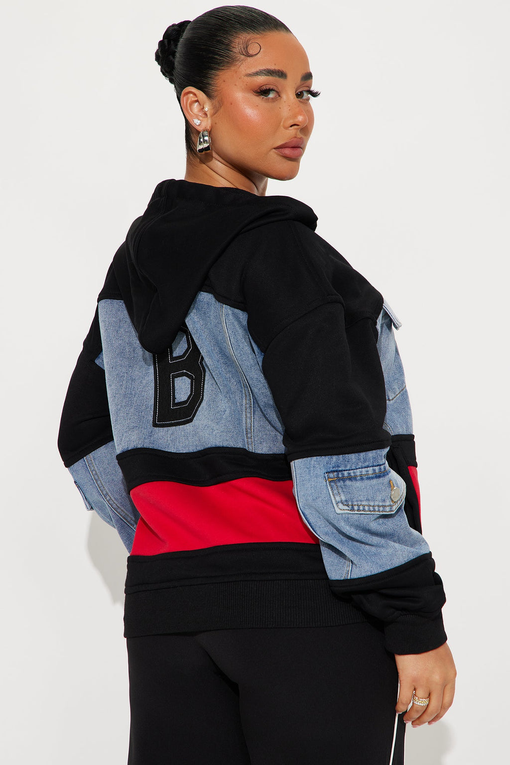 Street Smart Mix Media Jacket - Black/combo