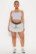 Alex Micro Mini Tiered Ruffle Skort - Grey/combo