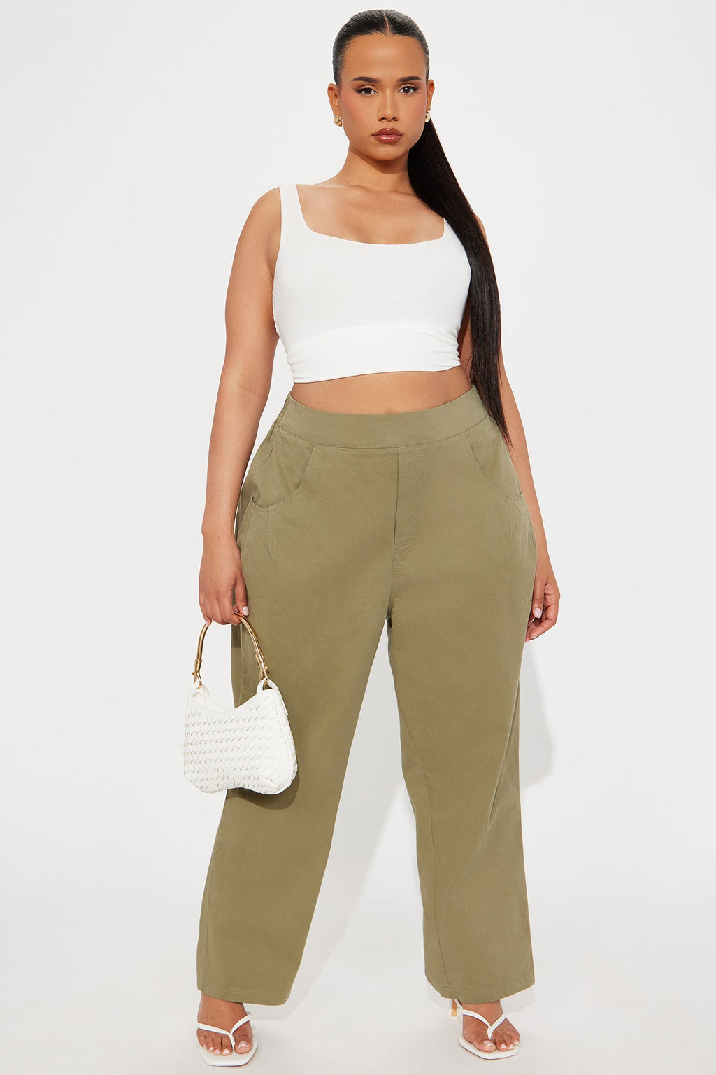 Alinea Barrel Twill Pant - Olive