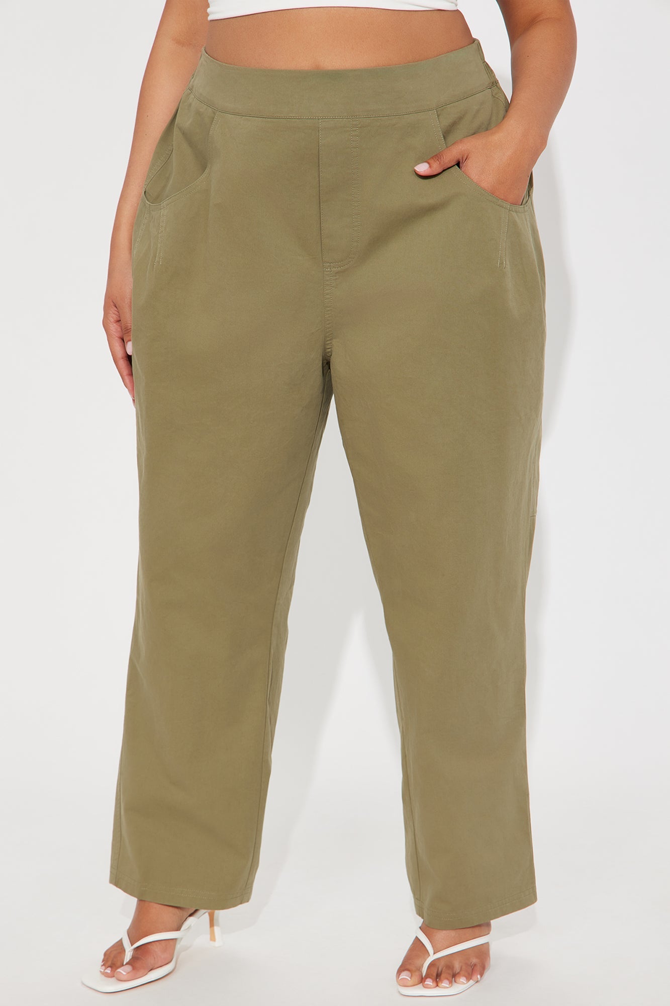 Alinea Barrel Twill Pant - Olive