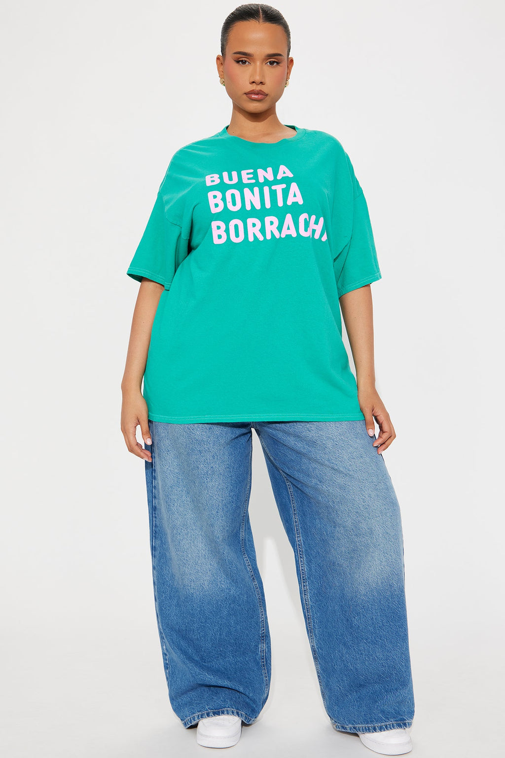 Bonita Borracha Washed Oversized Tee - Teal