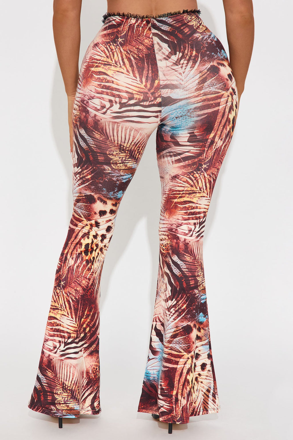 Feline Behavior Leopard Flare Pant - Blue/combo