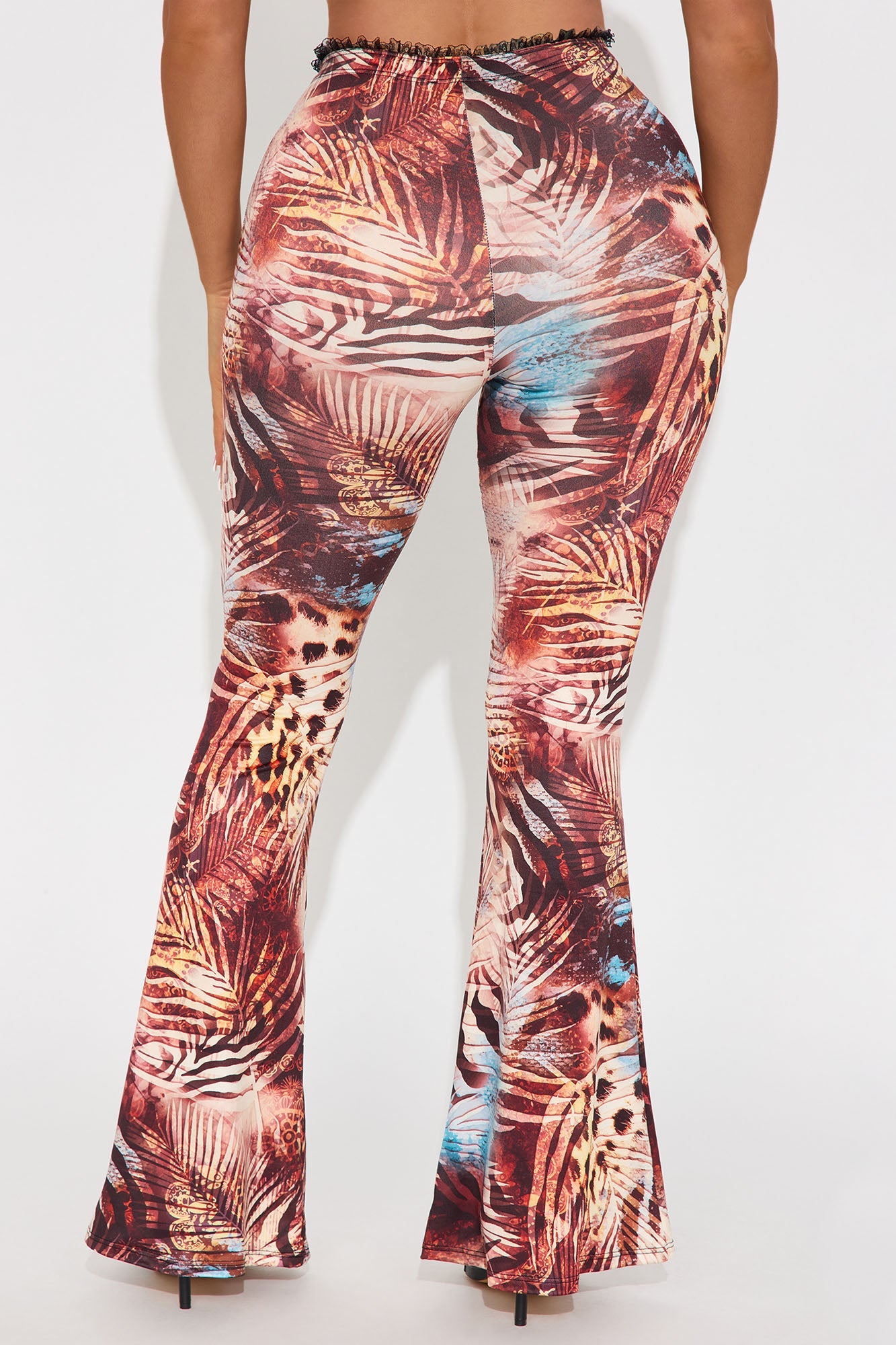 Feline Behavior Leopard Flare Pant - Blue/combo