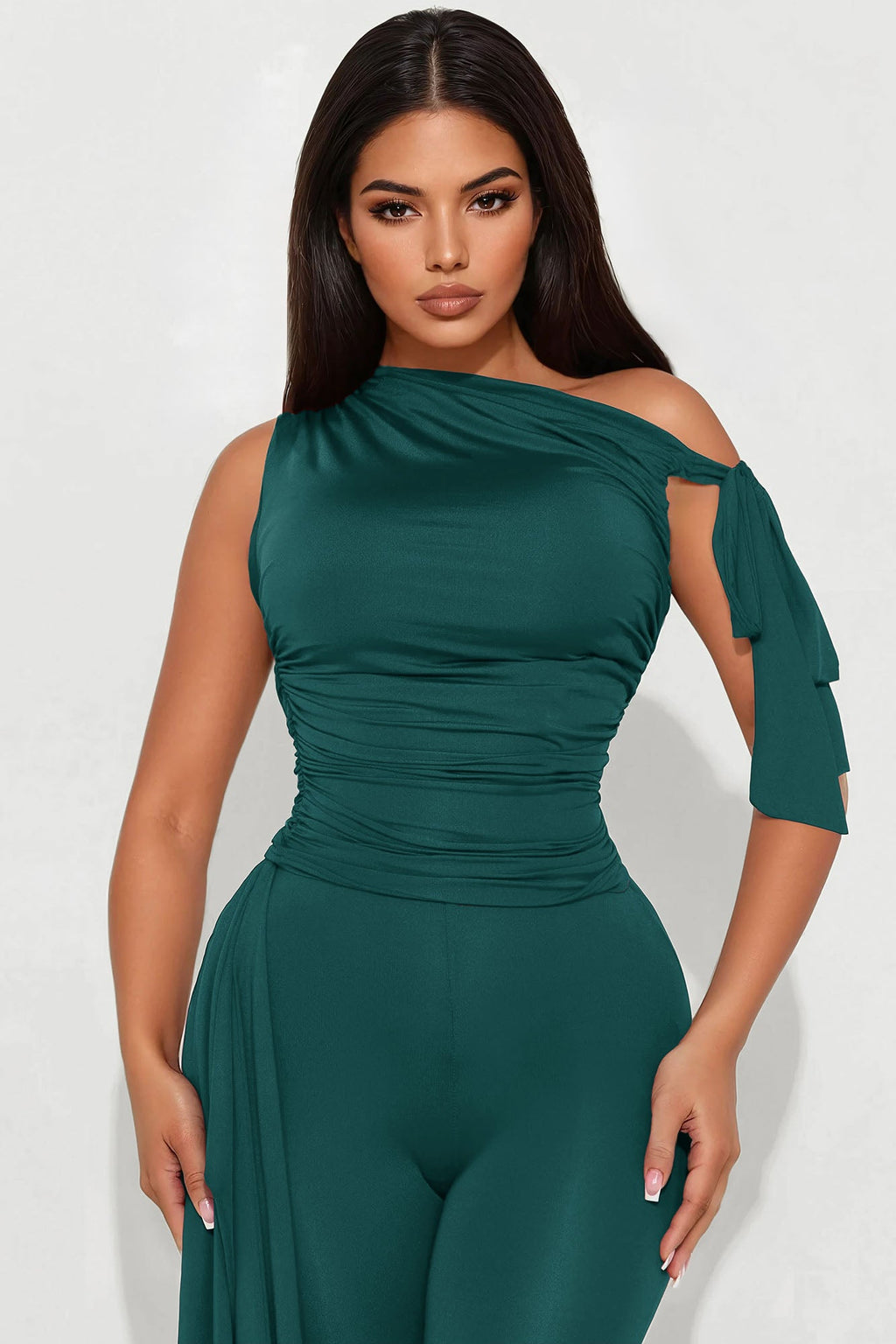 Bella Off Shoulder Top And Capri Set - Teal