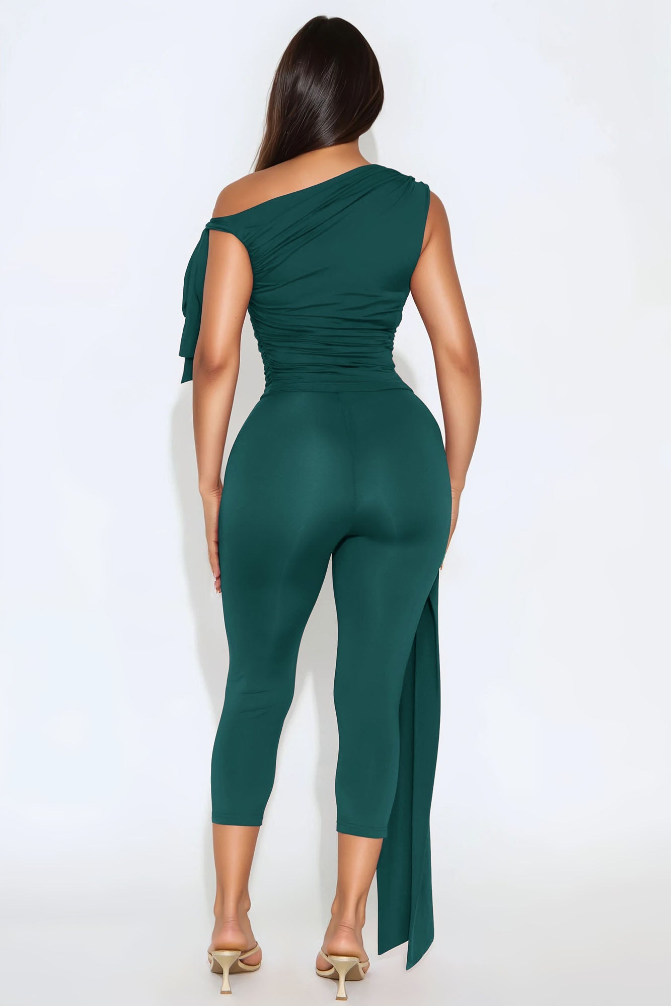 Bella Off Shoulder Top And Capri Set - Teal