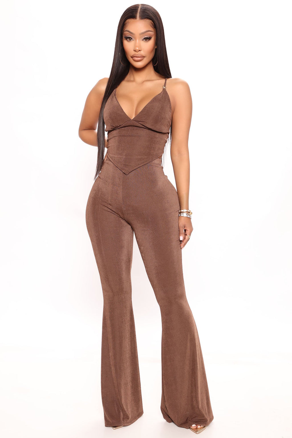 Hayden Slinky Pant Set - Brown