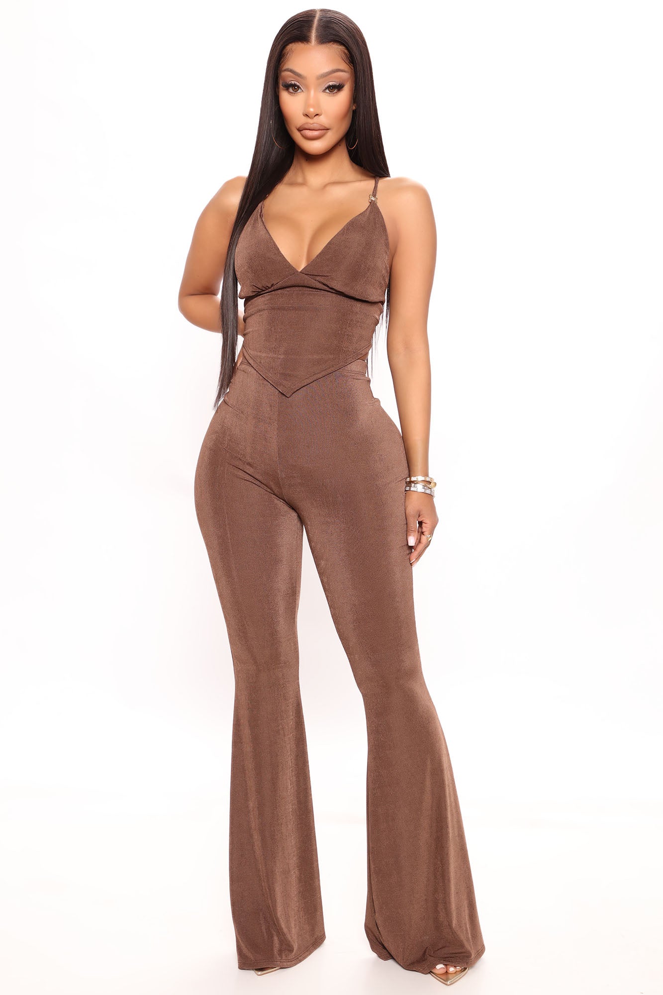 Hayden Slinky Pant Set - Brown