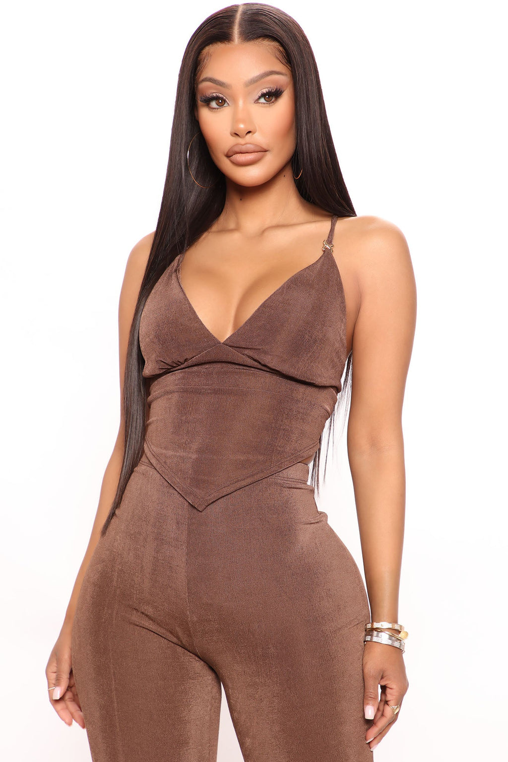 Hayden Slinky Pant Set - Brown