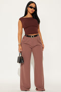 Elma Wide Leg Trouser - Mauve