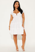 Laney Puff Sleeve Mini Dress - Off White