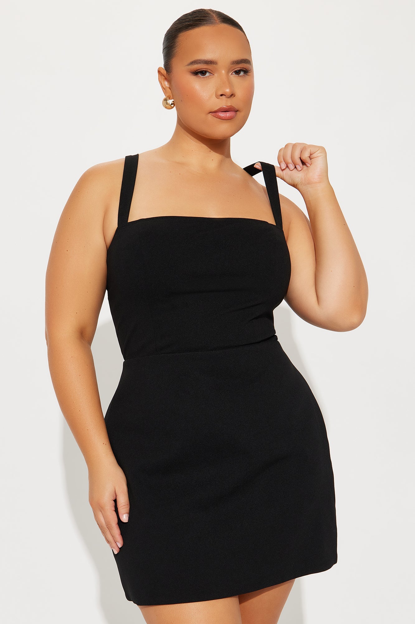 Ambrose Square Neck Mini Dress - Black