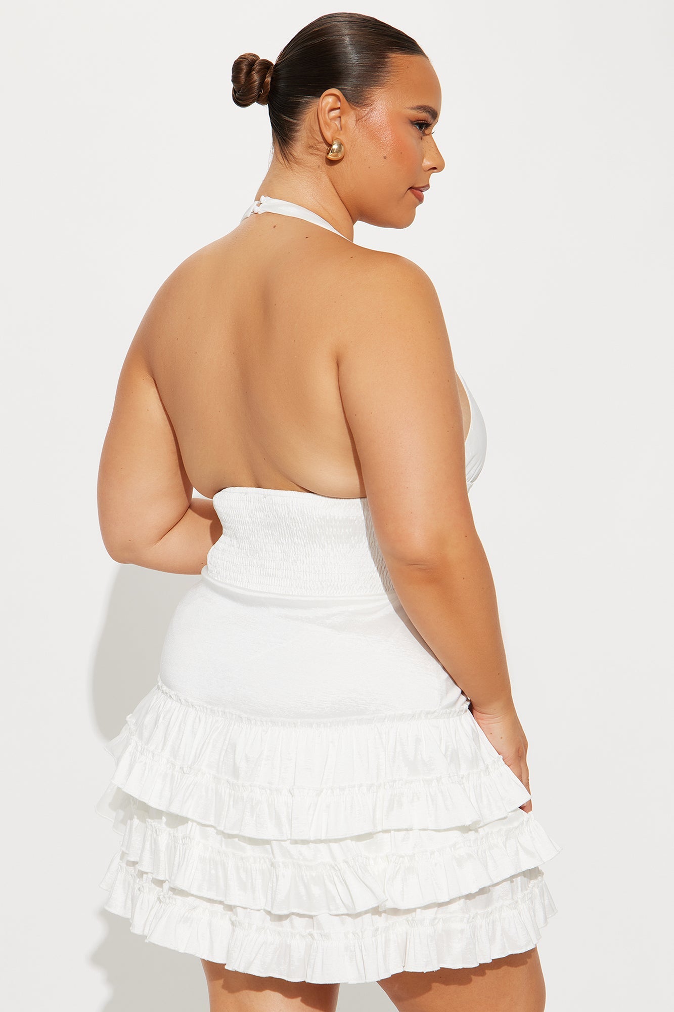 On Cloud Fine Tiered Ruffle Mini Dress - White