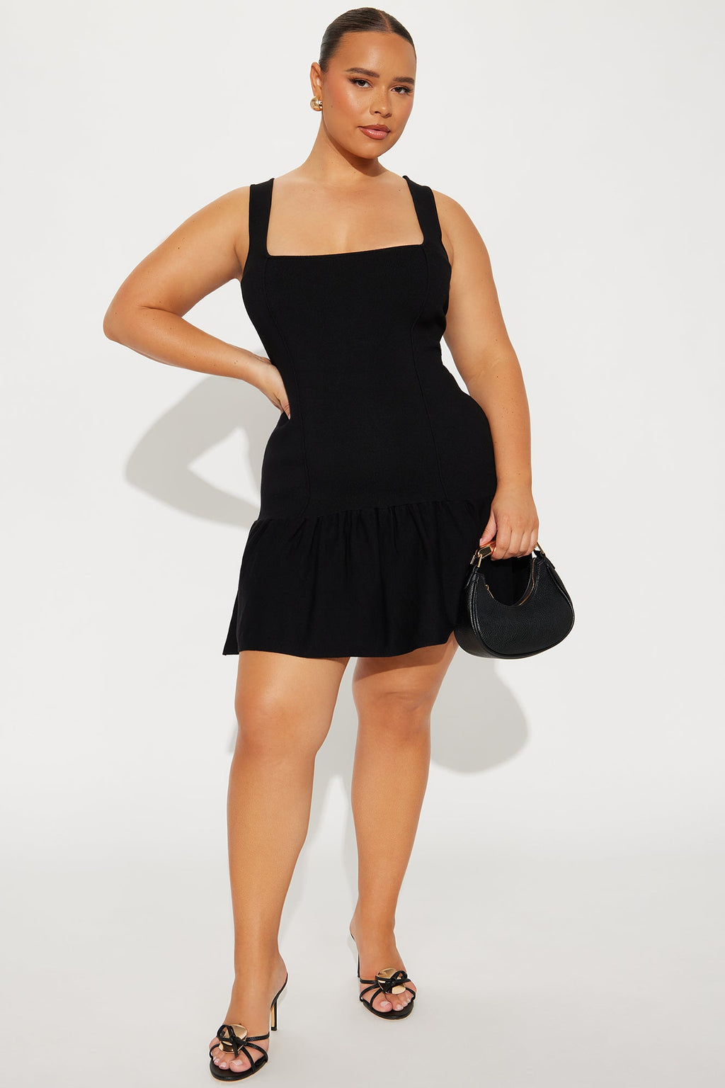 Clarice Sweater Mini Dress - Black